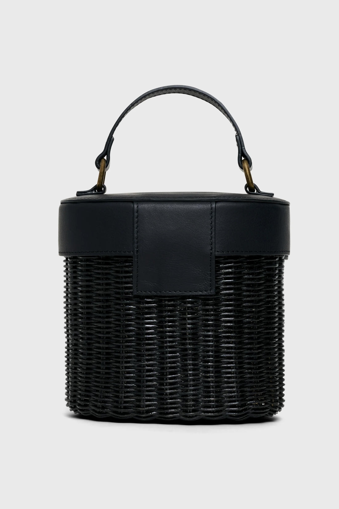 Sofie Wicker Bag - Black Wicker &amp; Black Italian Leather