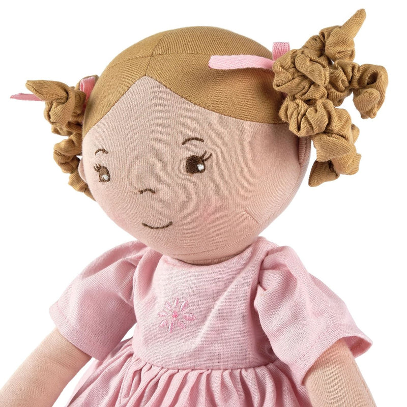 Amelia Lt. Brown Hair Doll in Pink Linen Dress