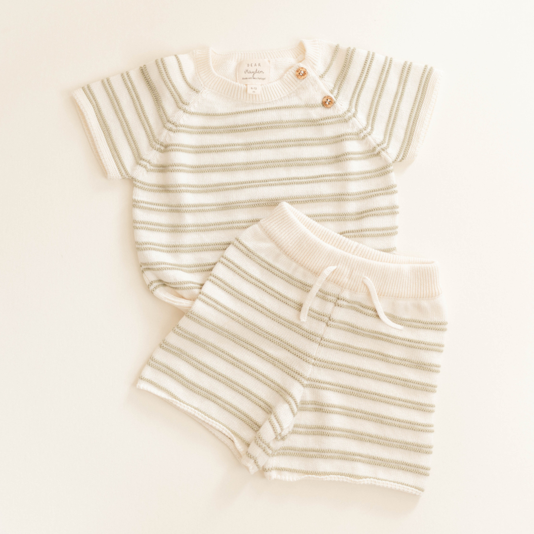 Knit Stripe Short Set