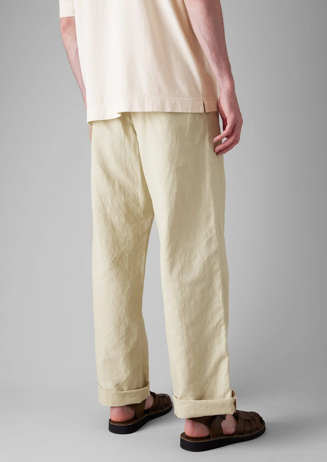 Rory Cotton Linen Drawstring Pants Wood Ash