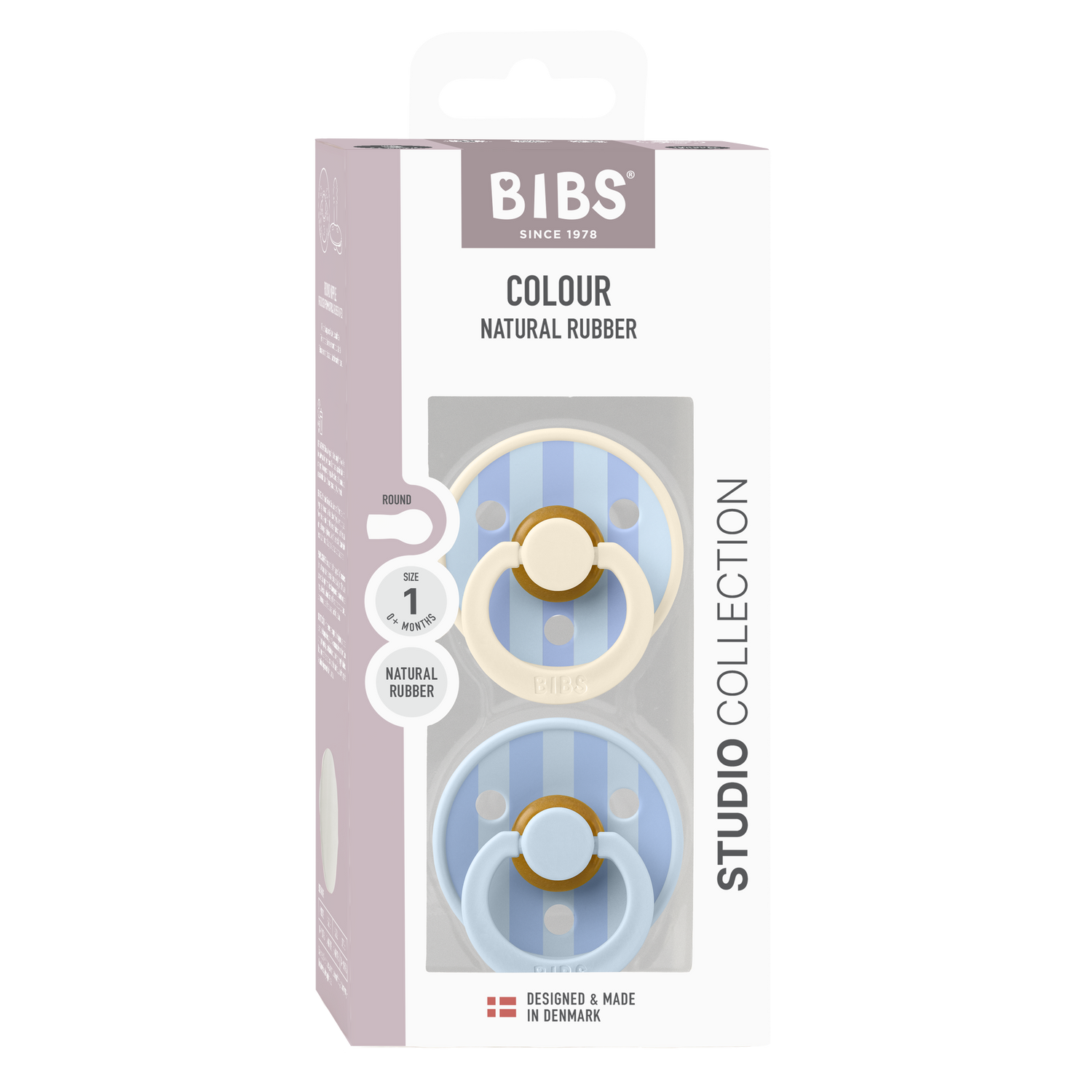 Bibs Pacifier 2 Pack - Baby Blue Dusty Blue mix