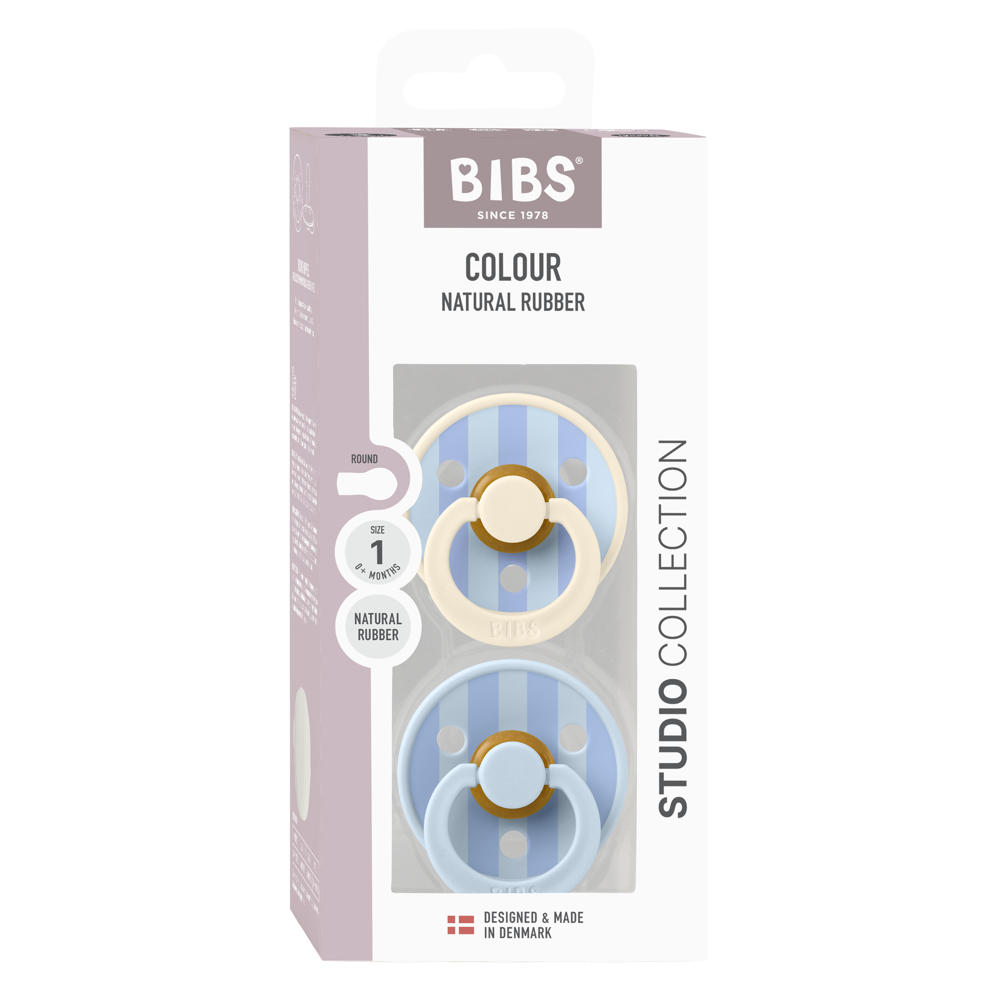 Bibs Pacifier 2 Pack - Baby Blue Dusty Blue mix