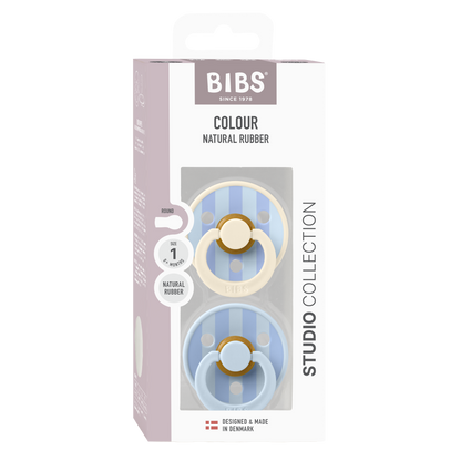 Bibs Pacifier 2 Pack - Baby Blue Dusty Blue mix