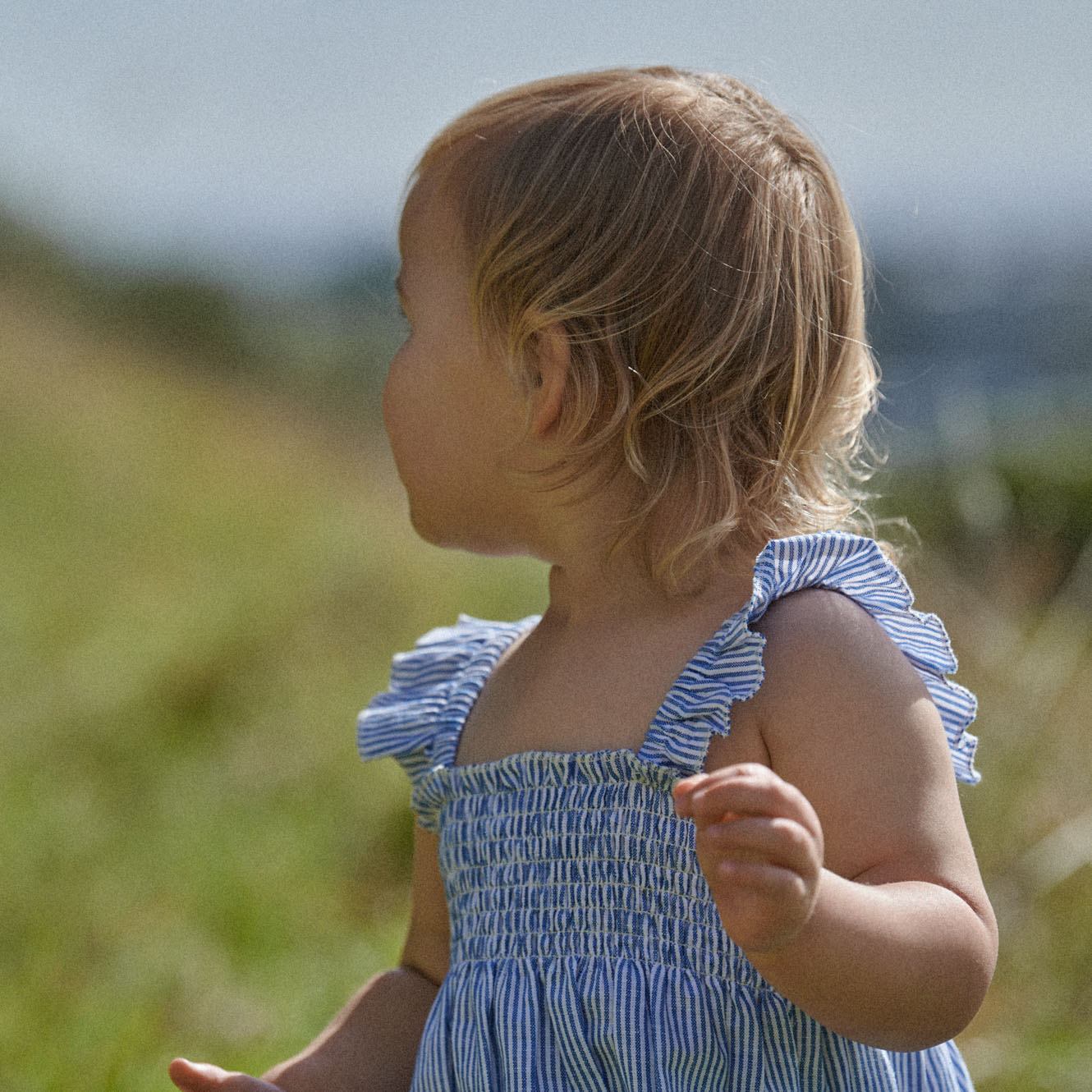 Gala Dress - Blue Stripe