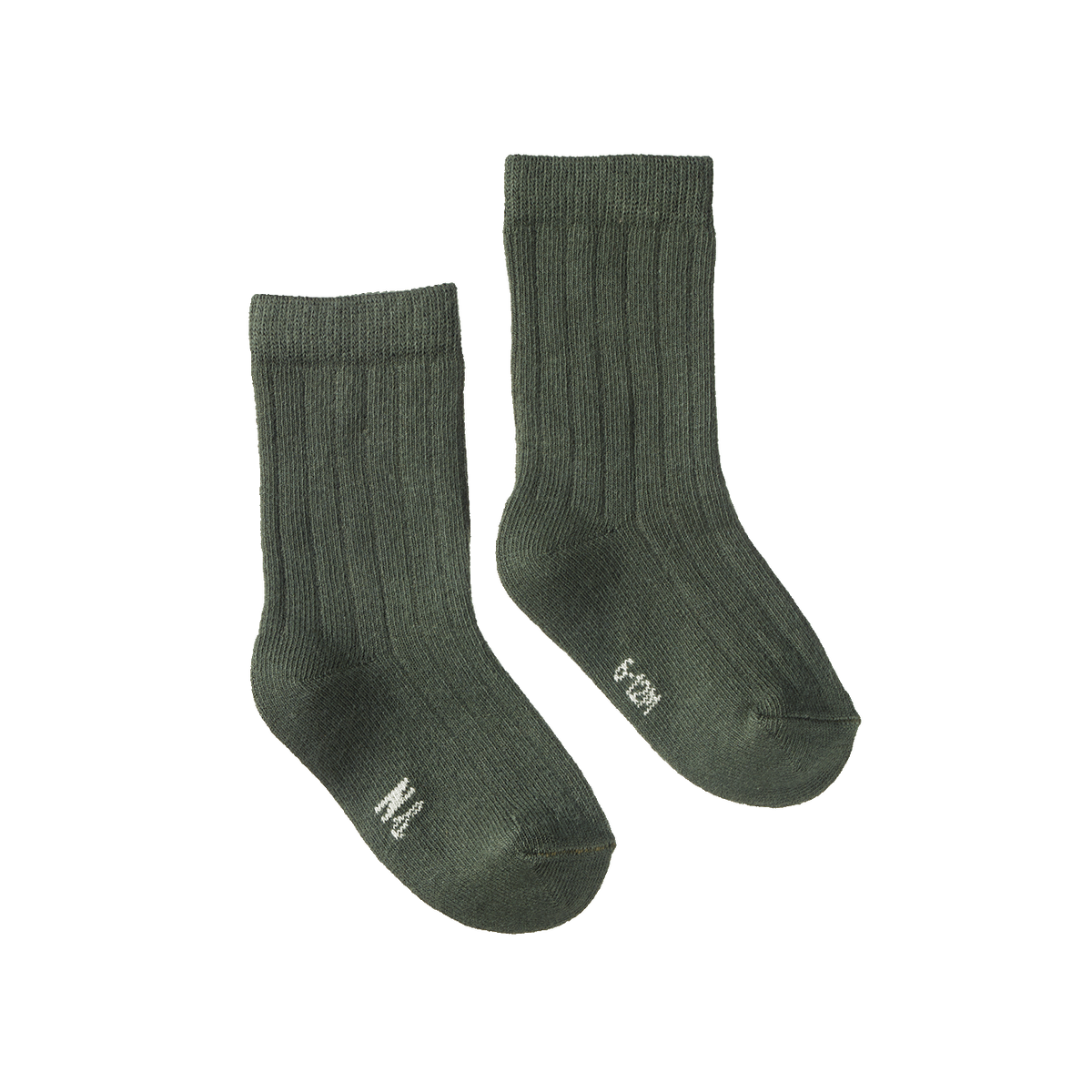 Organic Cotton Rib Baby Socks - Thyme