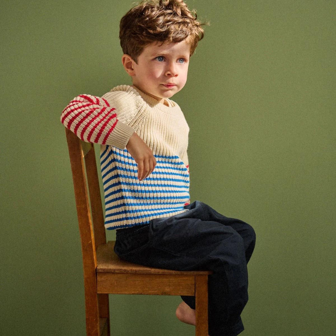 Billy Baby Jumper Mariner/Red Sailor Stripe