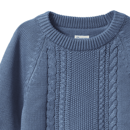 Billy Baby Jumper - Dusky Blue Cable Knit