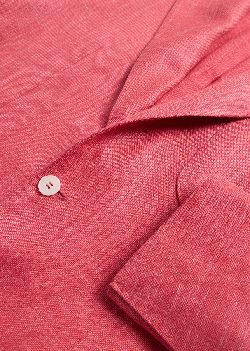 Wool Blend Hopsack Sport Jacket - Coral