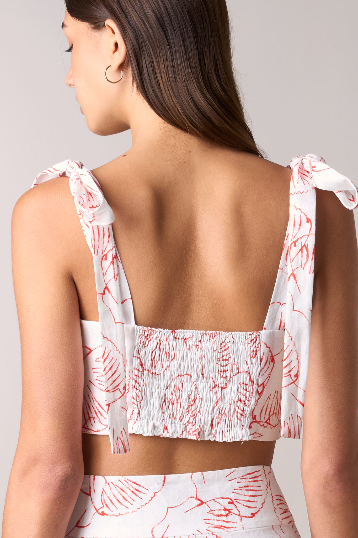 Tie Shoulder Top - Shell Print