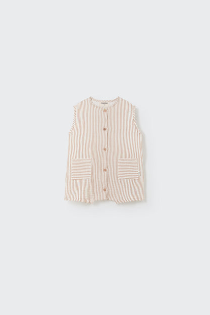 Striped Gauze Baby Jumpsuit
