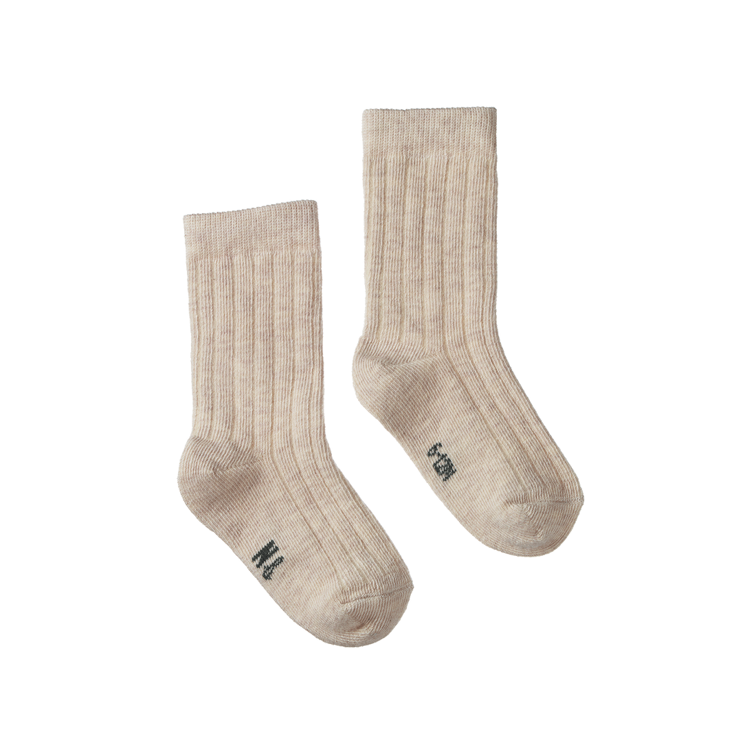 Cotton Rib Baby Socks - Oatmeal Marl
