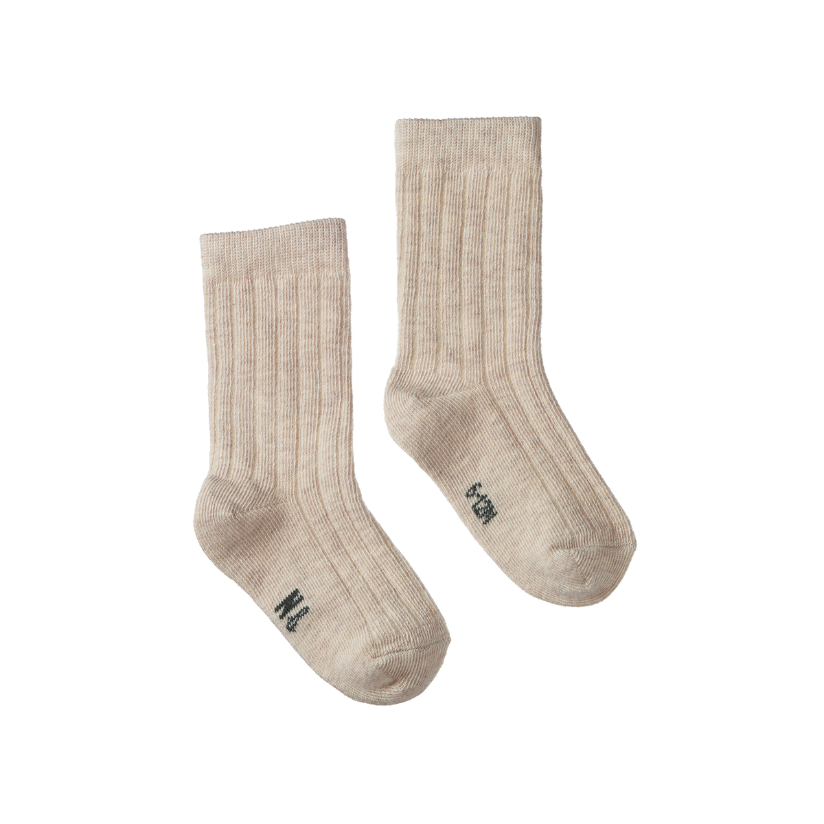 Cotton Rib Baby Socks - Oatmeal Marl