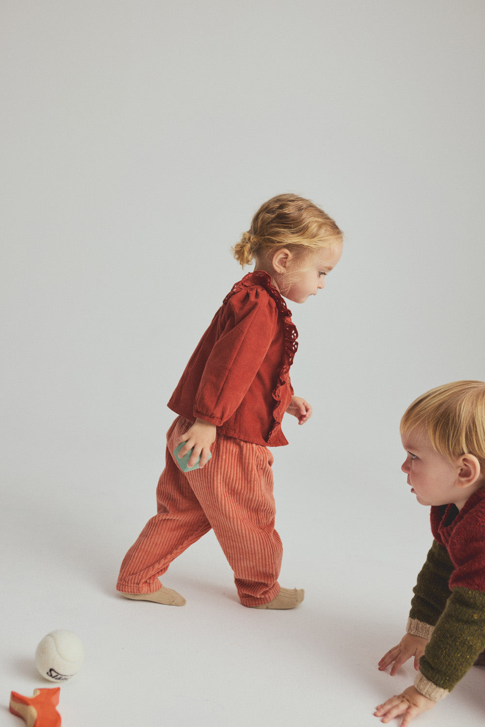 Corduroy Baby Pants - Pink Siena