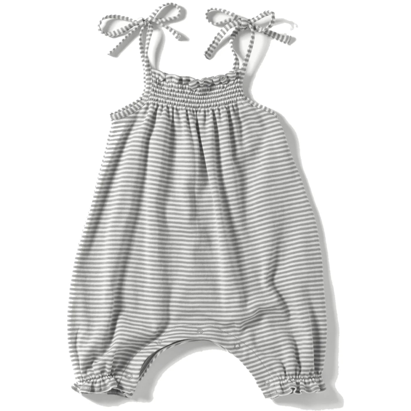 Petite Graphite Stripe Romper With Ties