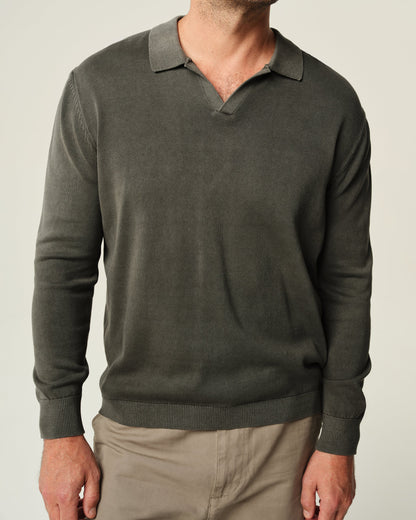 Long Sleeve Lolo Sweater Polo - Juniper