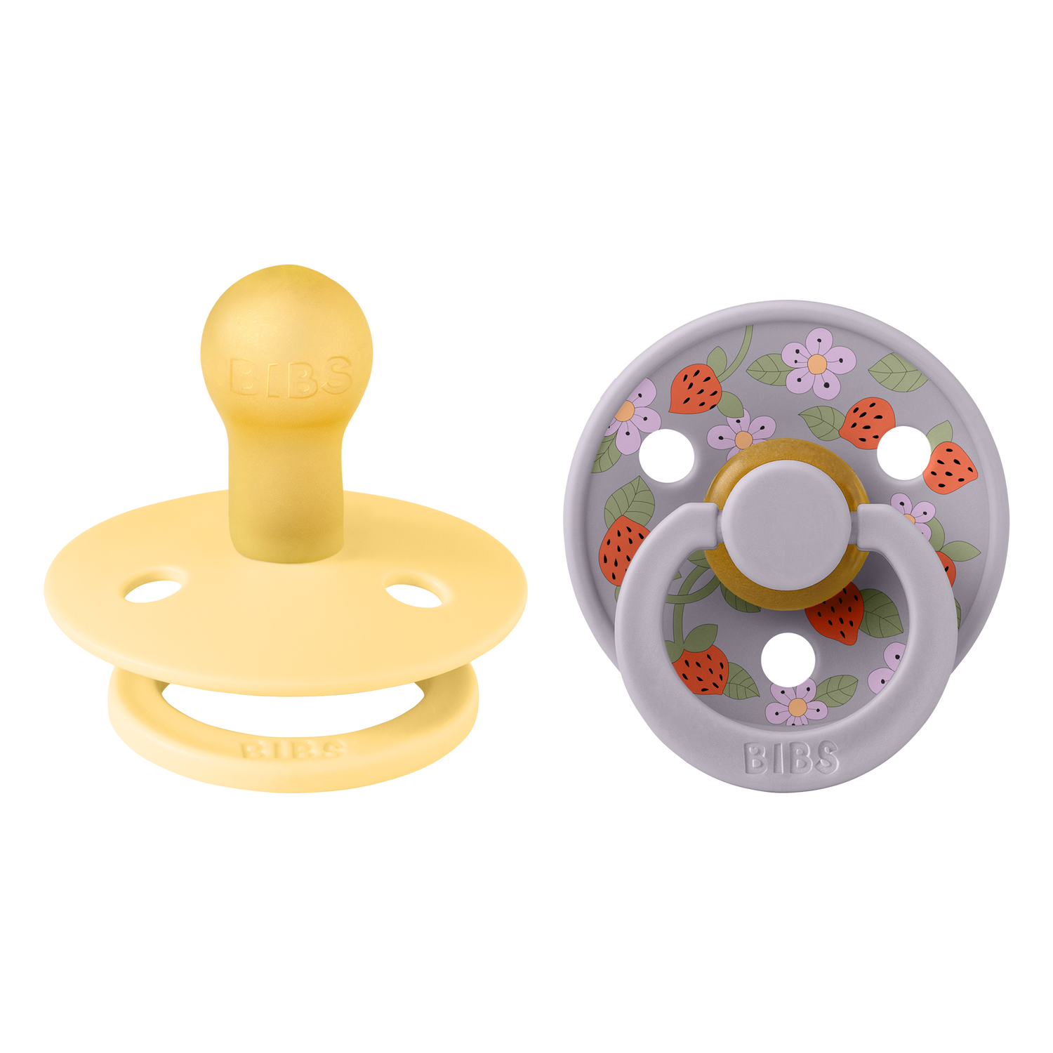 Bibs Pacifier x Liberty 2 Pack Strawberries and Cream - Pale Butter Mix