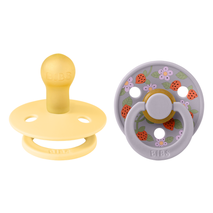 Bibs Pacifier x Liberty 2 Pack Strawberries and Cream - Pale Butter Mix