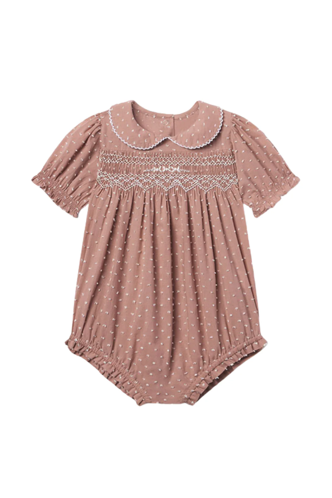 Emmy Bubble in Rose Swiss Dot