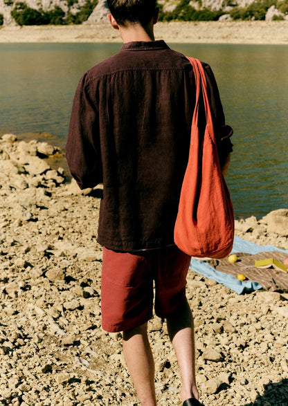Rory Cotton Canvas Shorts Terracotta