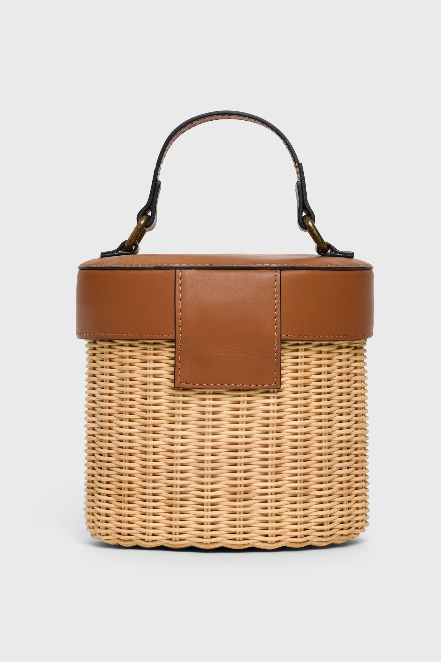 Sofie Wicker Bag - Natural Wicker &amp; Cognac Leather