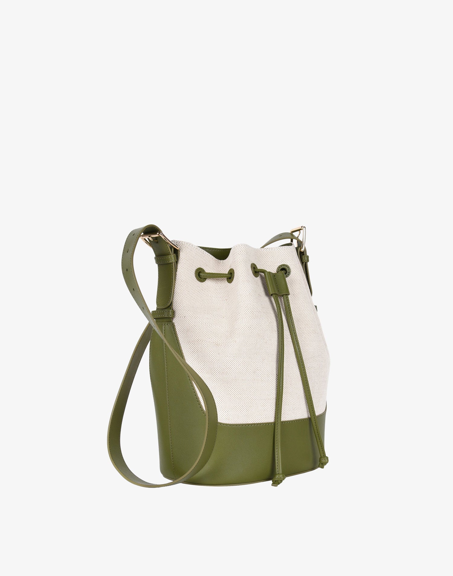 Canvas Cinch Bucket Bag Olive