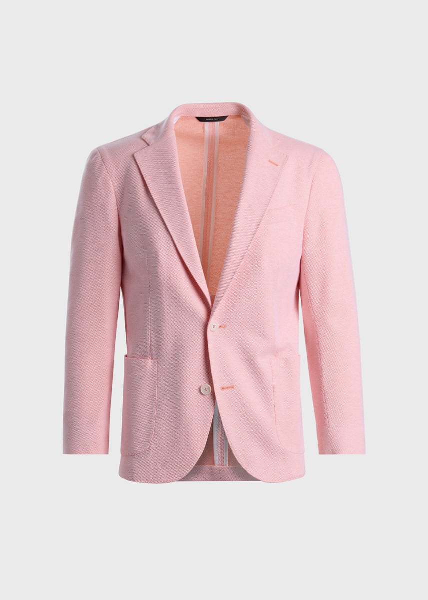 Cotton Pique Jacket - Peach