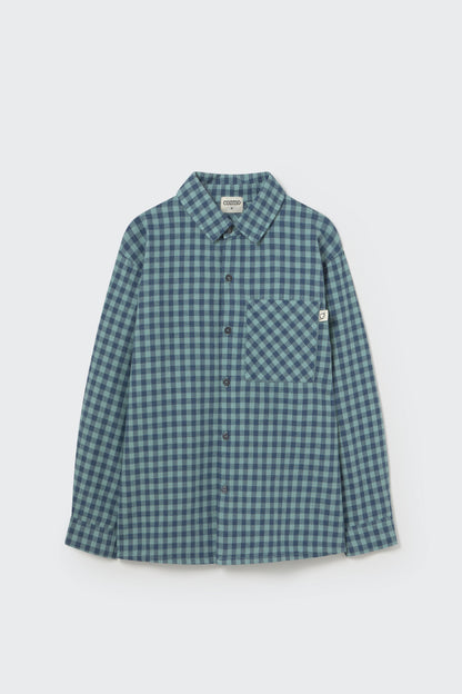 Gingham Flannel Shirt Artic Blue