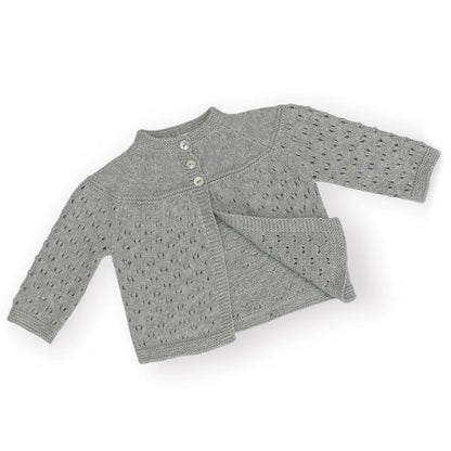 Pointelle Cardigan + Pointelle Sweater Cap Graphite