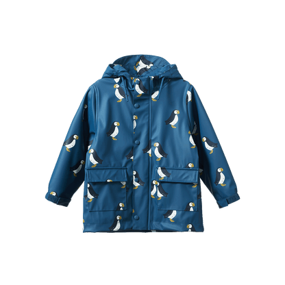 Raincoat - Puffin Teal Print