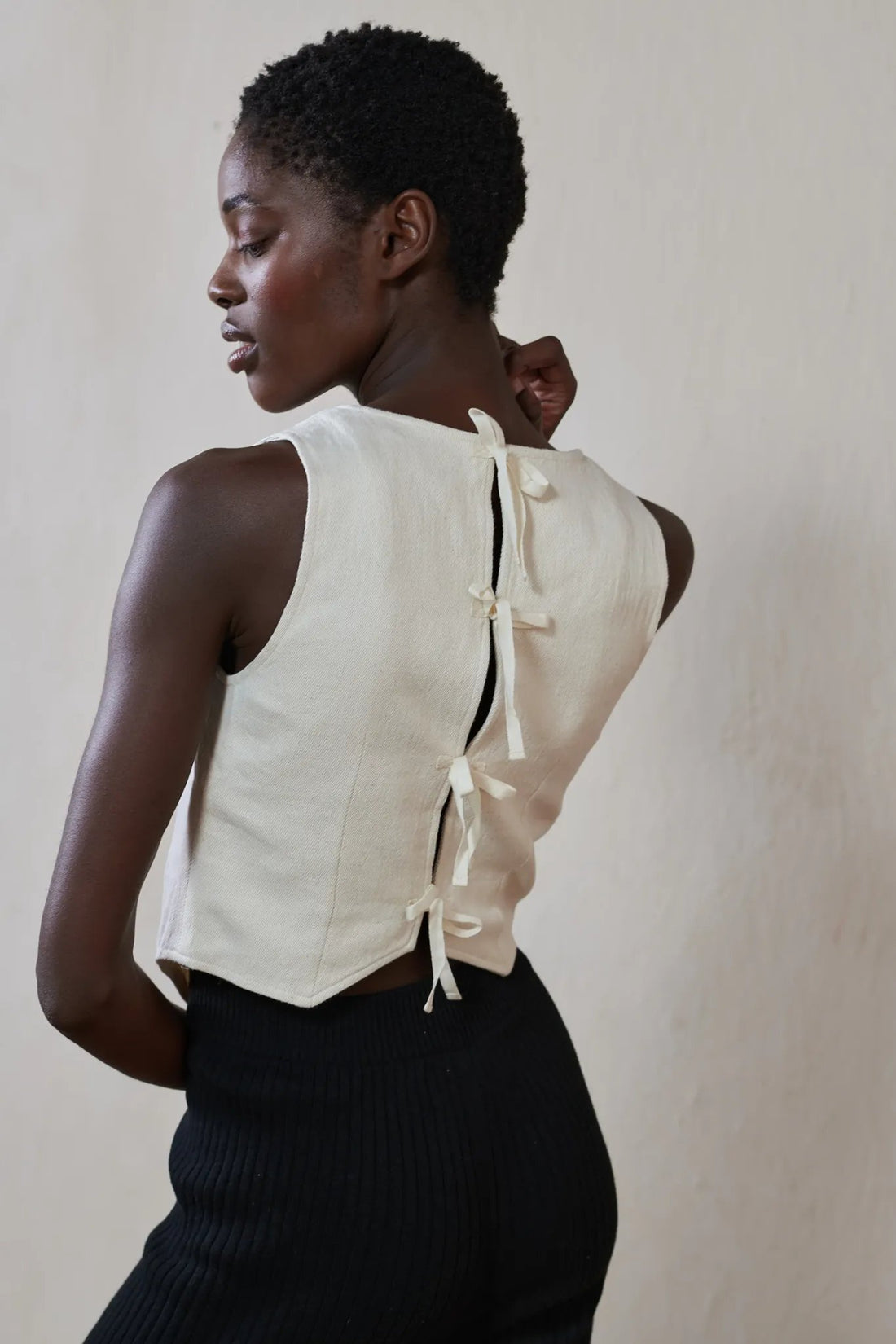 Farra Vest | Bone | Organic + Undyed