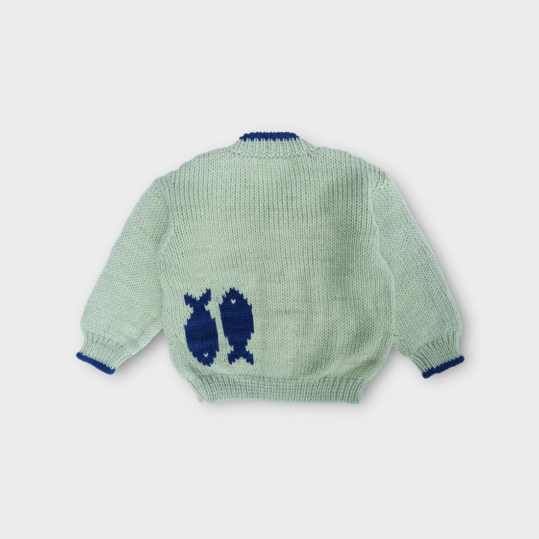 Baby Sardine Intarsia Merino Wool &amp; Baby Alpaca Cardigan