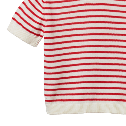 Knitted River Baby Tee Red Sailor Stripe