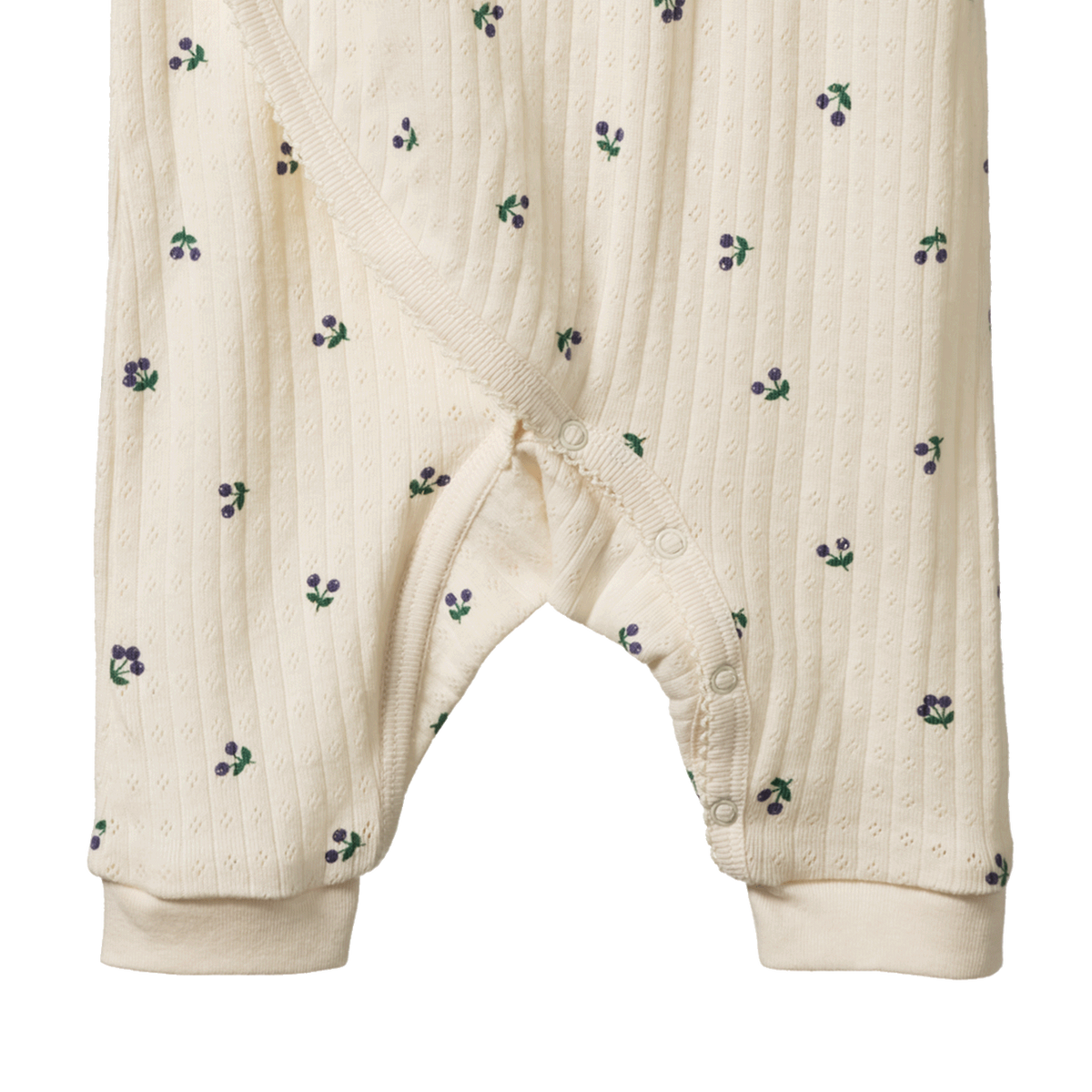 Pointelle Kimono Stretch and Grow - Winter Berry Print