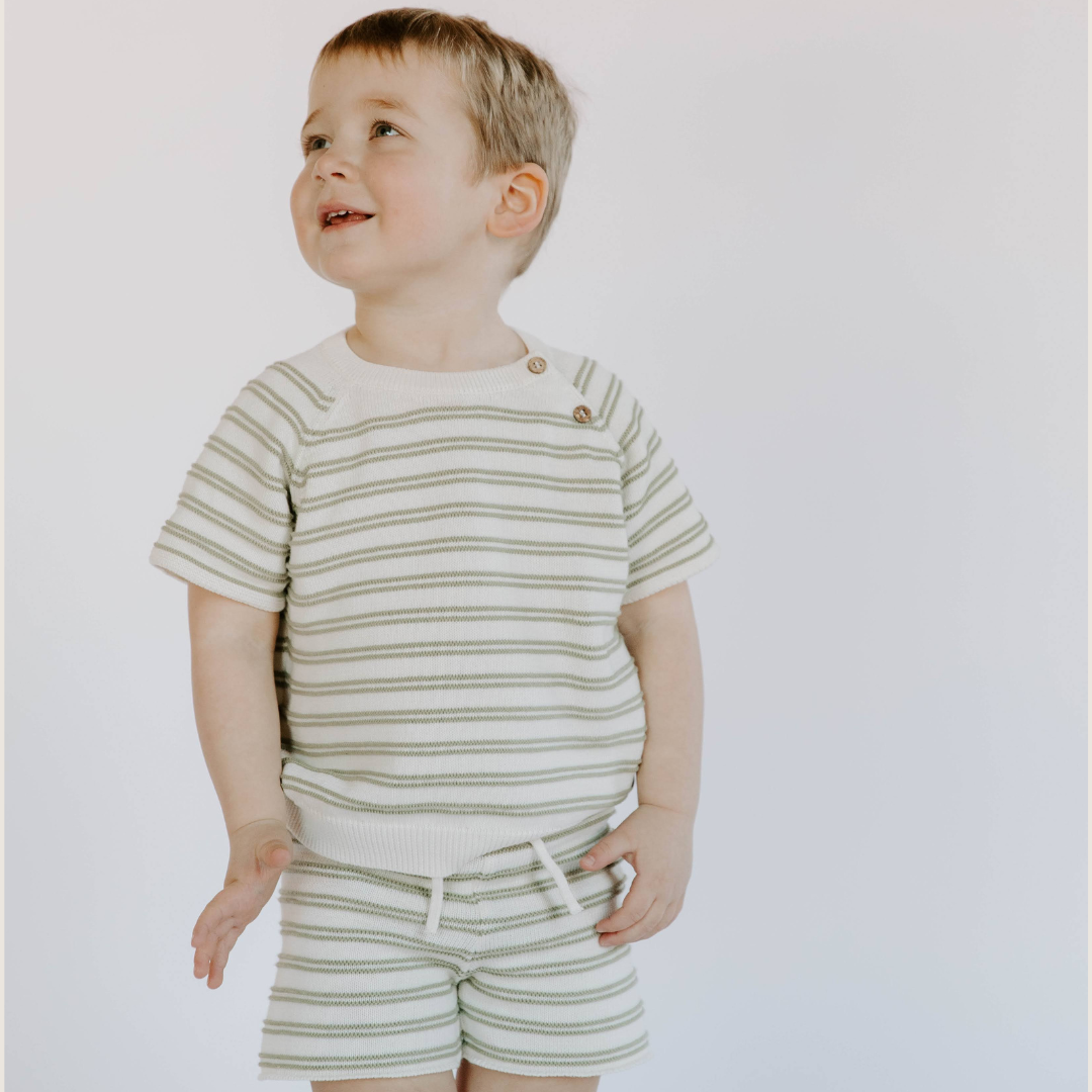 Knit Stripe Short Set