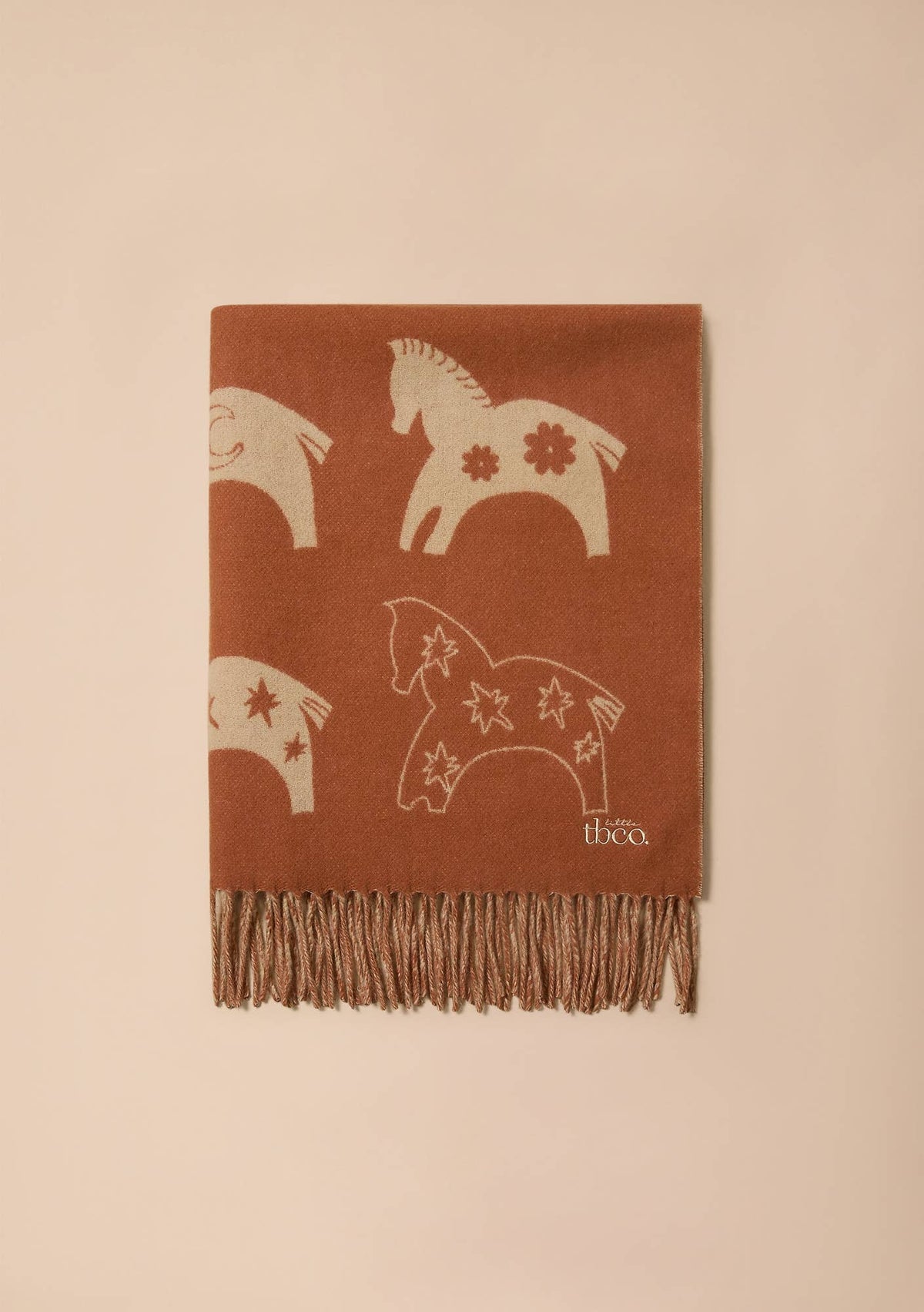 Lambswool Baby Blanket in Rust Gallop