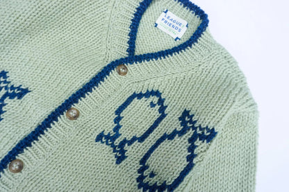 Baby Sardine Intarsia Merino Wool &amp; Baby Alpaca Cardigan