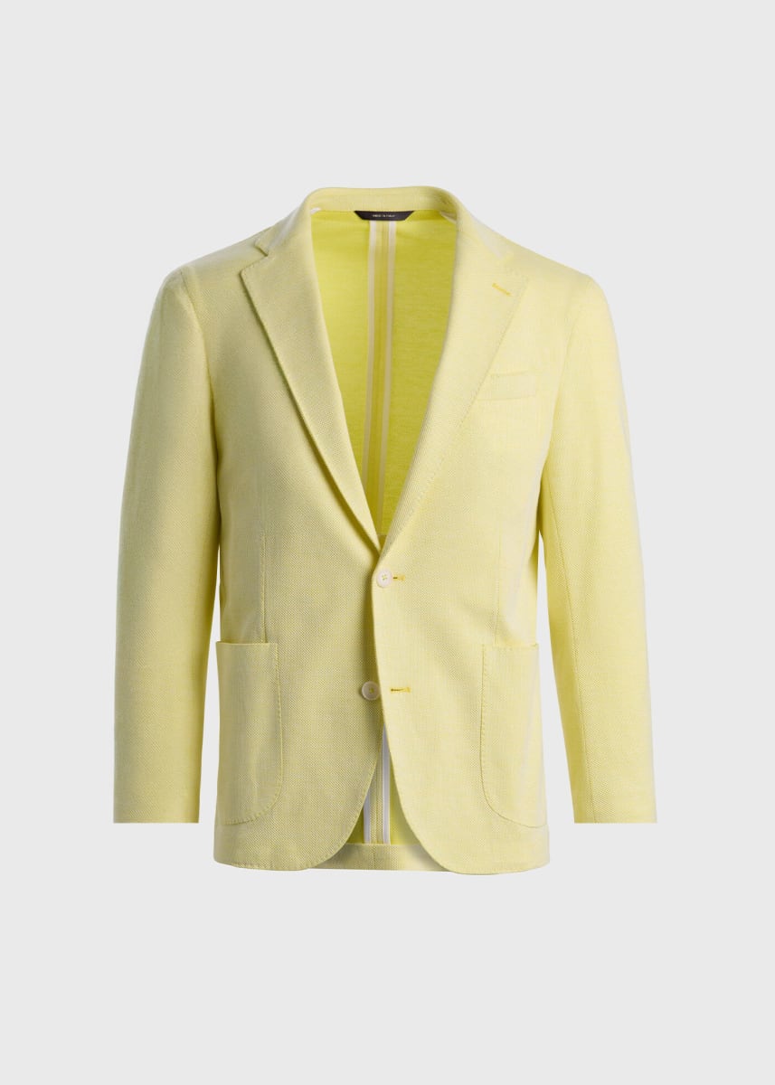 Cotton Pique Jacket - Lemon