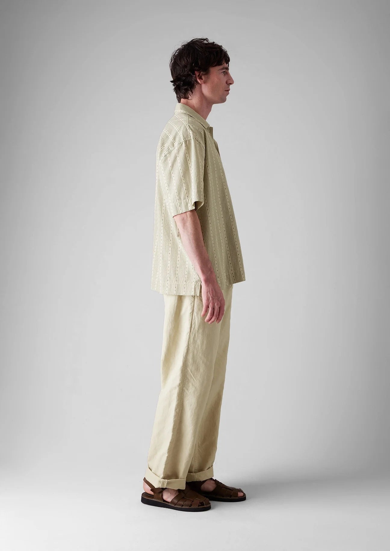 Rory Cotton Linen Drawstring Pants Wood Ash