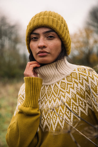 Jillian Organic Cotton Jumper in Chartreuse