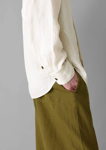 Loop Button Linen Shirt Parchment