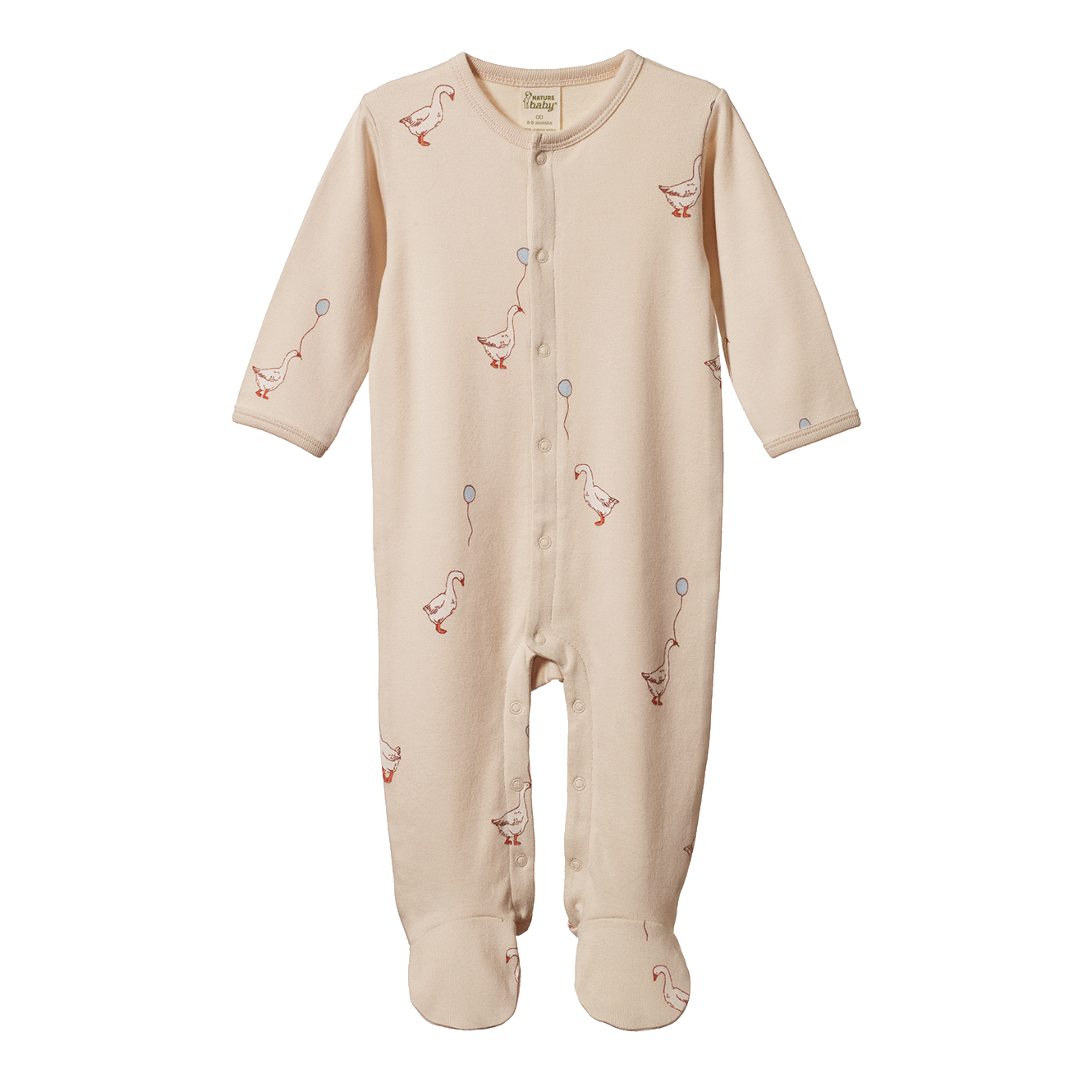 Cotton Stretch and Grow - Goose Lullaby Print
