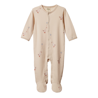 Cotton Stretch and Grow - Goose Lullaby Print