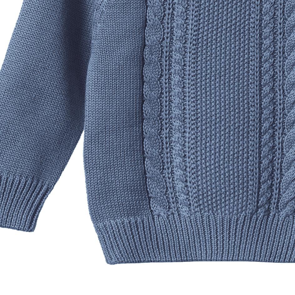 Billy Baby Jumper - Dusky Blue Cable Knit