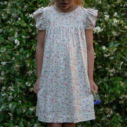 Hannah Dress with Flutter Sleeves | Peach Meadow