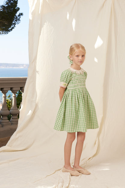 Tilia Dress - Green Gingham