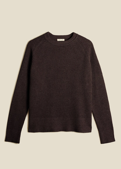 Romy Ribbed Crew Espresso