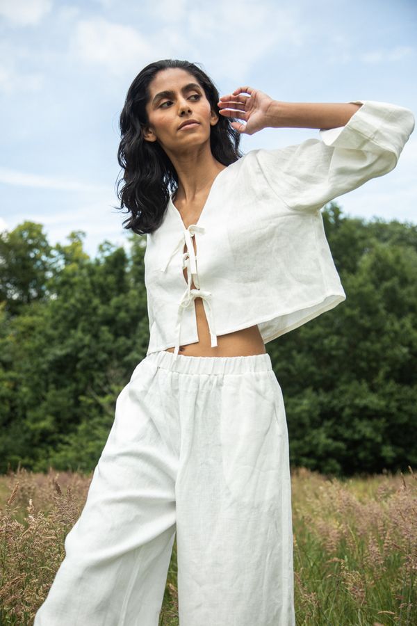 Zoya-May Linen Trouser in Snow White