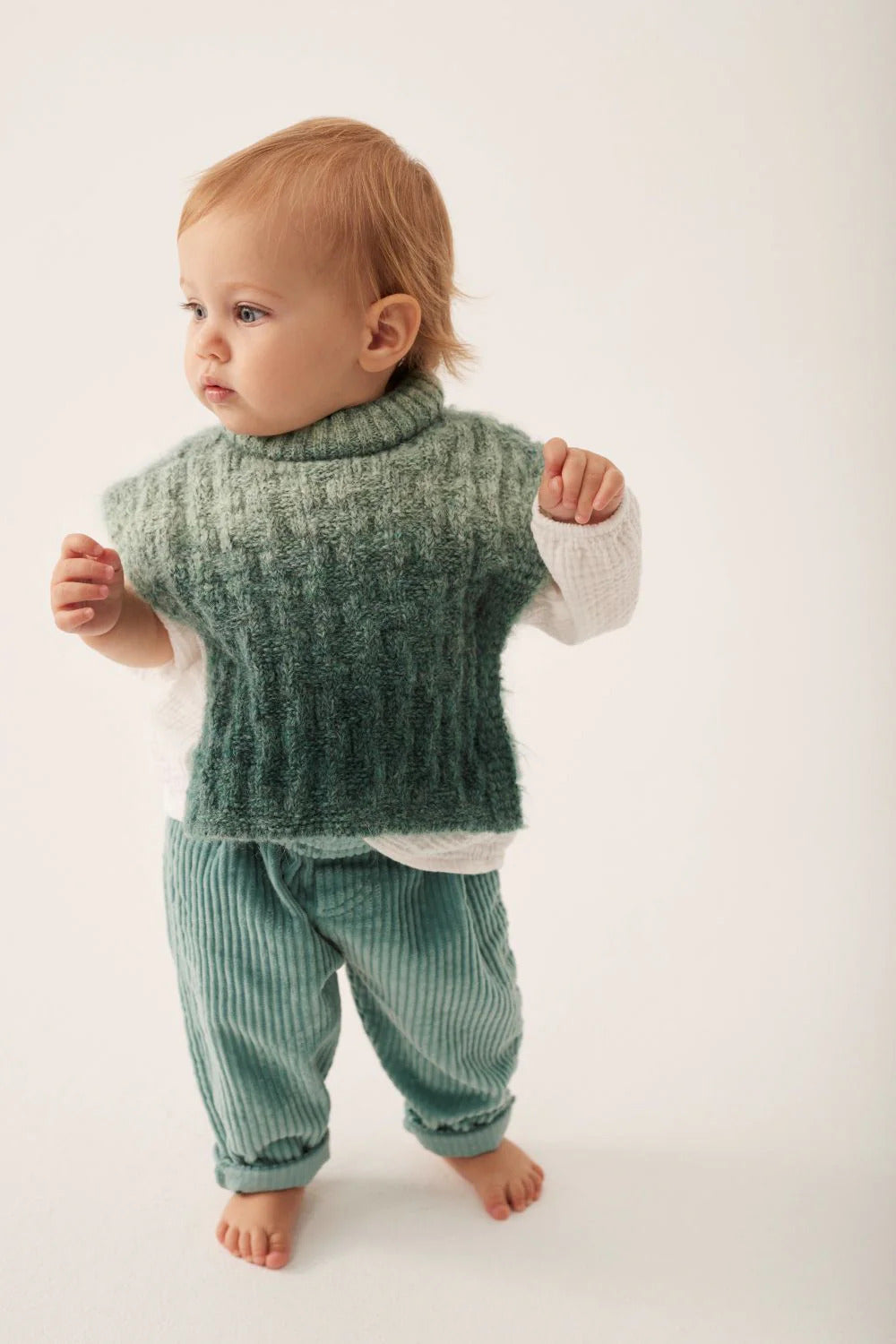 Wide Corduroy Baby Pants - Artic Blue