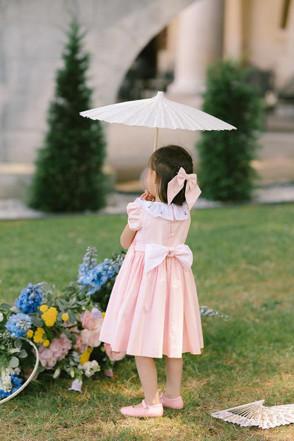 Cherry Rose Smocked Baby Dress