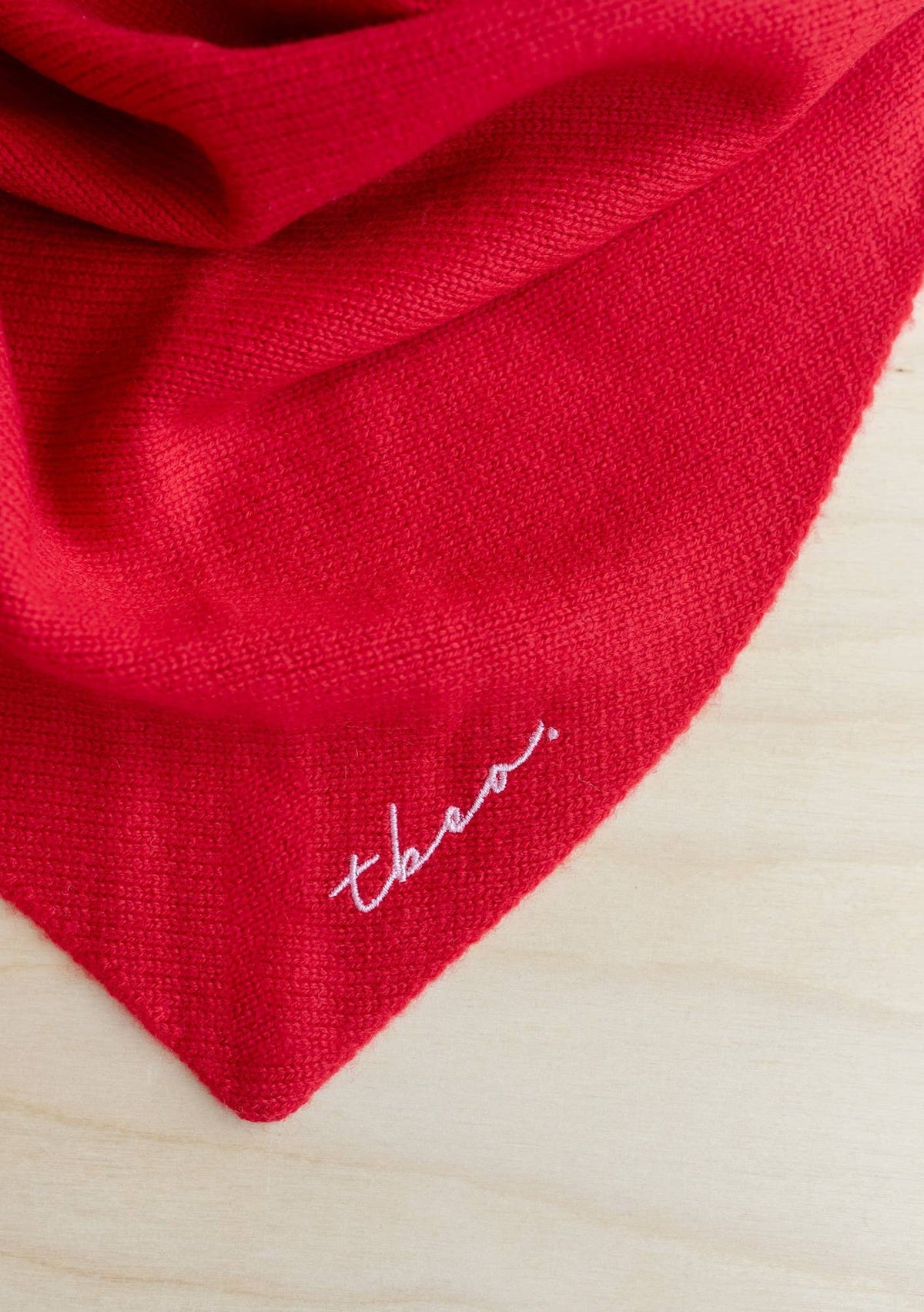 Merino Triangle Scarf in Red